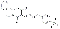 2,4-DIOXO-1,3,4,6,7,11B-HEXAHYDRO-2H-PYRIDO[2,1-A]ISOQUINOLINE-3-CARBALDEHYDE O-[4-(TRIFLUOROMETHYL)BENZYL]OXIME Struktur