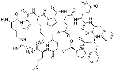 ARG-(DEHYDRO)PRO-LYS-(DEHYDRO)PRO-GLN-GLN-PHE-PHE-PRO-LEU-MET-NH2 Struktur