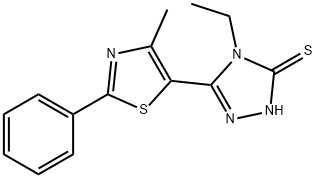 4-ETHYL-5-(4-METHYL-2-PHENYL-1,3-THIAZOL-5-YL)-4H-1,2,4-TRIAZOL-3-YLHYDROSULFIDE Struktur