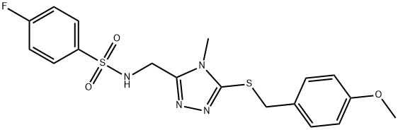 4-FLUORO-N-((5-[(4-METHOXYBENZYL)SULFANYL]-4-METHYL-4H-1,2,4-TRIAZOL-3-YL)METHYL)BENZENESULFONAMIDE Struktur