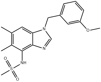 N-[1-(3-METHOXYBENZYL)-5,6-DIMETHYL-1H-1,3-BENZIMIDAZOL-4-YL]METHANESULFONAMIDE Struktur