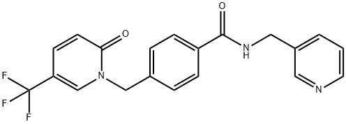 4-([2-OXO-5-(TRIFLUOROMETHYL)-1(2H)-PYRIDINYL]METHYL)-N-(3-PYRIDINYLMETHYL)BENZENECARBOXAMIDE Struktur