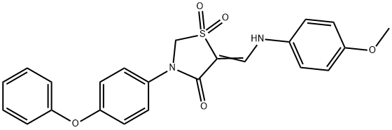 5-[(4-METHOXYANILINO)METHYLENE]-3-(4-PHENOXYPHENYL)-1LAMBDA6,3-THIAZOLANE-1,1,4-TRIONE Struktur