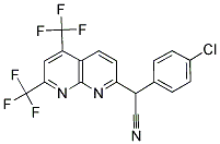 2-[5,7-BIS(TRIFLUOROMETHYL)[1,8]NAPHTHYRIDIN-2-YL]-2-(4-CHLOROPHENYL)ACETONITRILE Struktur