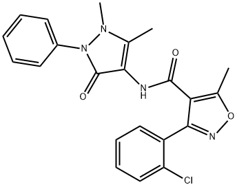 N-(2,3-DIMETHYL-5-OXO-1-PHENYL(3-PYRAZOLIN-4-YL))(3-(2-CHLOROPHENYL)-5-METHYLISOXAZOL-4-YL)FORMAMIDE Struktur