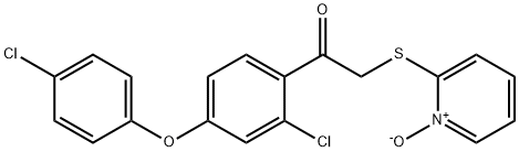 2-((2-[2-CHLORO-4-(4-CHLOROPHENOXY)PHENYL]-2-OXOETHYL)SULFANYL)-1-PYRIDINIUMOLATE Struktur