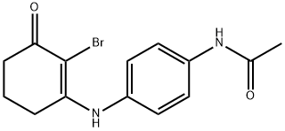 N-(4-((2-BROMO-3-OXOCYCLOHEX-1-ENYL)AMINO)PHENYL)ETHANAMIDE Struktur