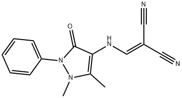 (((2,3-DIMETHYL-5-OXO-1-PHENYL-3-PYRAZOLIN-4-YL)AMINO)METHYLENE)METHANE-1,1-DICARBONITRILE Struktur