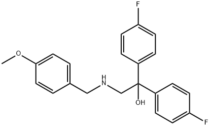 1,1-BIS(4-FLUOROPHENYL)-2-[(4-METHOXYBENZYL)AMINO]-1-ETHANOL Struktur