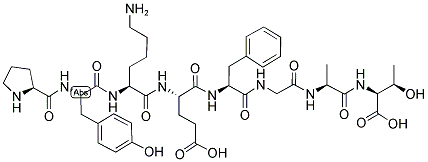 H-PRO-TYR-LYS-GLU-PHE-GLY-ALA-THR-OH Struktur