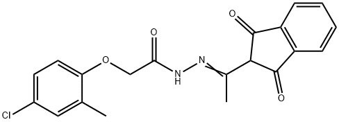 N-(1-AZA-2-(1,3-DIOXOINDAN-2-YL)PROP-1-ENYL)-2-(4-CHLORO-2-METHYLPHENOXY)ETHANAMIDE Struktur