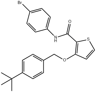 N-(4-BROMOPHENYL)-3-([4-(TERT-BUTYL)BENZYL]OXY)-2-THIOPHENECARBOXAMIDE Struktur