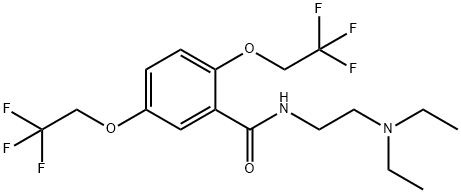 N-[2-(DIETHYLAMINO)ETHYL]-2,5-BIS(2,2,2-TRIFLUOROETHOXY)BENZENECARBOXAMIDE Struktur