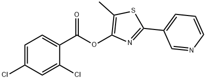 5-METHYL-2-(3-PYRIDINYL)-1,3-THIAZOL-4-YL 2,4-DICHLOROBENZENECARBOXYLATE Struktur