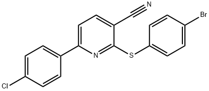 2-[(4-BROMOPHENYL)SULFANYL]-6-(4-CHLOROPHENYL)NICOTINONITRILE Struktur