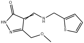 5-(METHOXYMETHYL)-4-([(2-THIENYLMETHYL)AMINO]METHYLENE)-2,4-DIHYDRO-3H-PYRAZOL-3-ONE Struktur