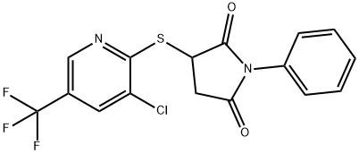 3-([3-CHLORO-5-(TRIFLUOROMETHYL)-2-PYRIDINYL]SULFANYL)-1-PHENYLDIHYDRO-1H-PYRROLE-2,5-DIONE Struktur