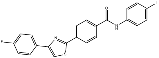 N-(4-FLUOROPHENYL)-4-[4-(4-FLUOROPHENYL)-1,3-THIAZOL-2-YL]BENZENECARBOXAMIDE Struktur