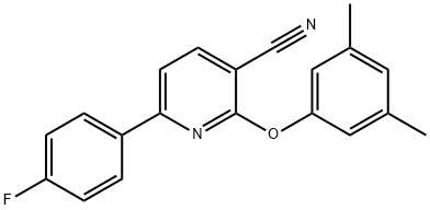 2-(3,5-DIMETHYLPHENOXY)-6-(4-FLUOROPHENYL)NICOTINONITRILE Struktur