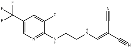 2-([(2-([3-CHLORO-5-(TRIFLUOROMETHYL)-2-PYRIDINYL]AMINO)ETHYL)AMINO]METHYLENE)MALONONITRILE Struktur