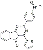 2-(2-AZA-2-((4-NITROPHENYL)AMINO)-1-(2-THIENYL)VINYL)INDANE-1,3-DIONE Struktur