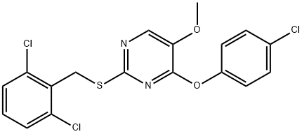 4-(4-CHLOROPHENOXY)-2-[(2,6-DICHLOROBENZYL)SULFANYL]-5-METHOXYPYRIMIDINE Struktur