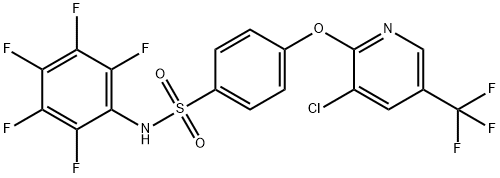 4-([3-CHLORO-5-(TRIFLUOROMETHYL)-2-PYRIDINYL]OXY)-N-(2,3,4,5,6-PENTAFLUOROPHENYL)BENZENESULFONAMIDE Struktur