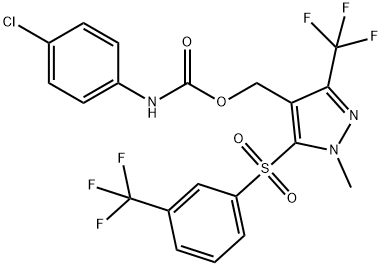 (1-METHYL-3-(TRIFLUOROMETHYL)-5-([3-(TRIFLUOROMETHYL)PHENYL]SULFONYL)-1H-PYRAZOL-4-YL)METHYL N-(4-CHLOROPHENYL)CARBAMATE Struktur