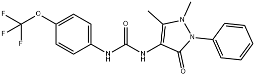 N-(2,3-DIMETHYL-5-OXO-1-PHENYL(3-PYRAZOLIN-4-YL))((4-(TRIFLUOROMETHOXY)PHENYL)AMINO)FORMAMIDE Struktur