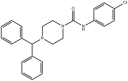 (4-(DIPHENYLMETHYL)PIPERAZINYL)-N-(4-CHLOROPHENYL)FORMAMIDE Struktur