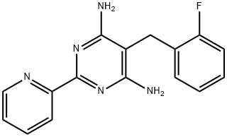 5-(2-FLUOROBENZYL)-2-(2-PYRIDINYL)-4,6-PYRIMIDINEDIAMINE Struktur