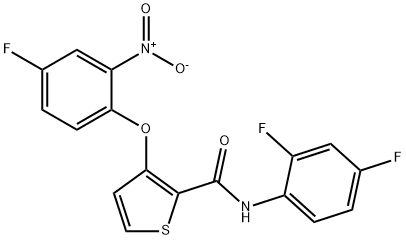 N-(2,4-DIFLUOROPHENYL)-3-(4-FLUORO-2-NITROPHENOXY)-2-THIOPHENECARBOXAMIDE Struktur