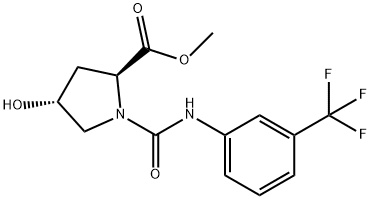 METHYL 4-HYDROXY-1-([3-(TRIFLUOROMETHYL)ANILINO]CARBONYL)-2-PYRROLIDINECARBOXYLATE Struktur