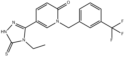 5-(4-ETHYL-5-SULFANYL-4H-1,2,4-TRIAZOL-3-YL)-1-[3-(TRIFLUOROMETHYL)BENZYL]-2(1H)-PYRIDINONE Struktur