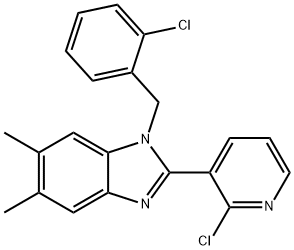 1-(2-CHLOROBENZYL)-2-(2-CHLORO-3-PYRIDINYL)-5,6-DIMETHYL-1H-1,3-BENZIMIDAZOLE Struktur