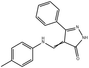 5-PHENYL-4-(4-TOLUIDINOMETHYLENE)-2,4-DIHYDRO-3H-PYRAZOL-3-ONE Struktur