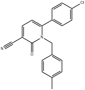 6-(4-CHLOROPHENYL)-1-(4-METHYLBENZYL)-2-OXO-1,2-DIHYDRO-3-PYRIDINECARBONITRILE Struktur