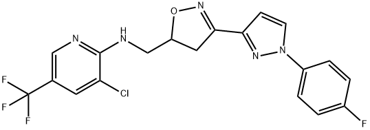 3-CHLORO-N-((3-[1-(4-FLUOROPHENYL)-1H-PYRAZOL-3-YL]-4,5-DIHYDRO-5-ISOXAZOLYL)METHYL)-5-(TRIFLUOROMETHYL)-2-PYRIDINAMINE Struktur