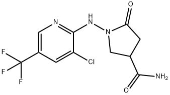 1-([3-CHLORO-5-(TRIFLUOROMETHYL)-2-PYRIDINYL]AMINO)-5-OXO-3-PYRROLIDINECARBOXAMIDE Struktur