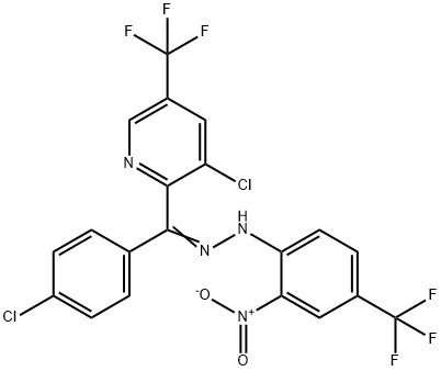 (4-CHLOROPHENYL)[3-CHLORO-5-(TRIFLUOROMETHYL)-2-PYRIDINYL]METHANONE N-[2-NITRO-4-(TRIFLUOROMETHYL)PHENYL]HYDRAZONE Struktur