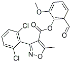 2-FORMYL-6-METHOXYPHENYL 3-(2,6-DICHLOROPHENYL)-5-METHYLISOXAZOLE-4-CARBOXYLATE Struktur