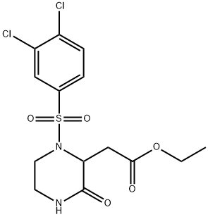 ETHYL 2-(1-[(3,4-DICHLOROPHENYL)SULFONYL]-3-OXO-2-PIPERAZINYL)ACETATE Struktur