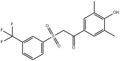 1-(4-HYDROXY-3,5-DIMETHYLPHENYL)-2-([3-(TRIFLUOROMETHYL)PHENYL]SULFONYL)-1-ETHANONE Struktur