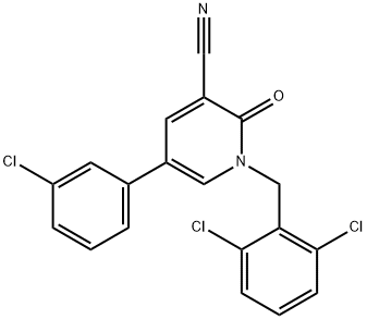 5-(3-CHLOROPHENYL)-1-(2,6-DICHLOROBENZYL)-2-OXO-1,2-DIHYDRO-3-PYRIDINECARBONITRILE Struktur