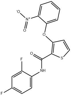 N-(2,4-DIFLUOROPHENYL)-3-(2-NITROPHENOXY)-2-THIOPHENECARBOXAMIDE Struktur