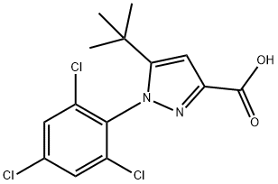 5-TERT-BUTYL-1-(2,4,6-TRICHLOROPHENYL)-1H-PYRAZOLE-3-CARBOXYLIC ACID Struktur