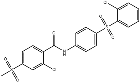 2-CHLORO-N-(4-[(2-CHLOROPHENYL)SULFONYL]PHENYL)-4-(METHYLSULFONYL)BENZENECARBOXAMIDE Struktur