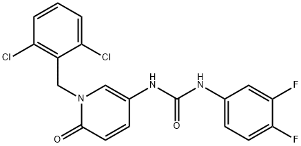 N-[1-(2,6-DICHLOROBENZYL)-6-OXO-1,6-DIHYDRO-3-PYRIDINYL]-N'-(3,4-DIFLUOROPHENYL)UREA Struktur