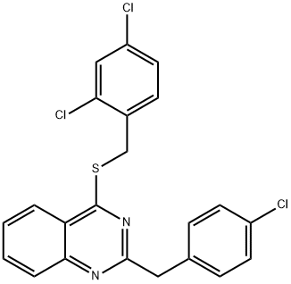 2-(4-CHLOROBENZYL)-4-QUINAZOLINYL 2,4-DICHLOROBENZYL SULFIDE Struktur