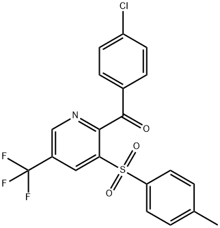 (4-CHLOROPHENYL)[3-[(4-METHYLPHENYL)SULFONYL]-5-(TRIFLUOROMETHYL)-2-PYRIDINYL]METHANONE Struktur